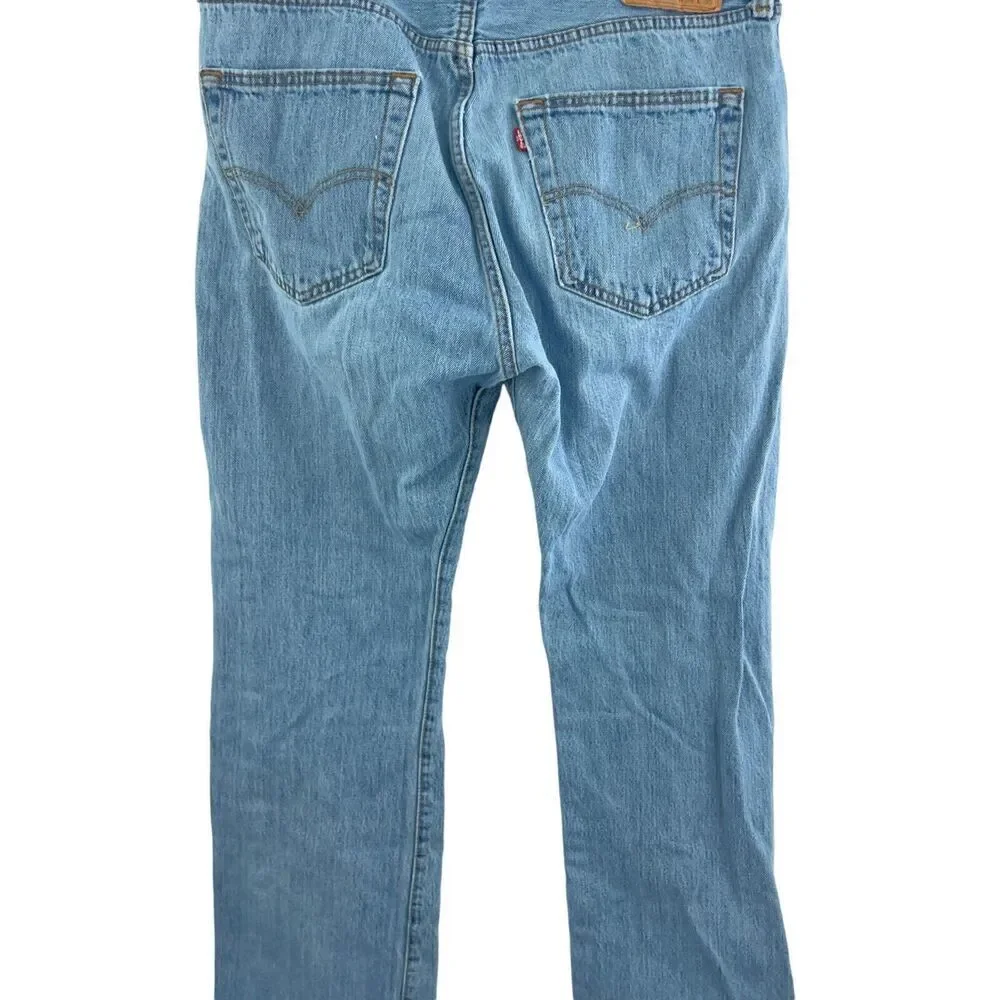 Levis 501 Jeans Men 36 / 30 Original Fit Straight Button Fly Cotton Denim Blue